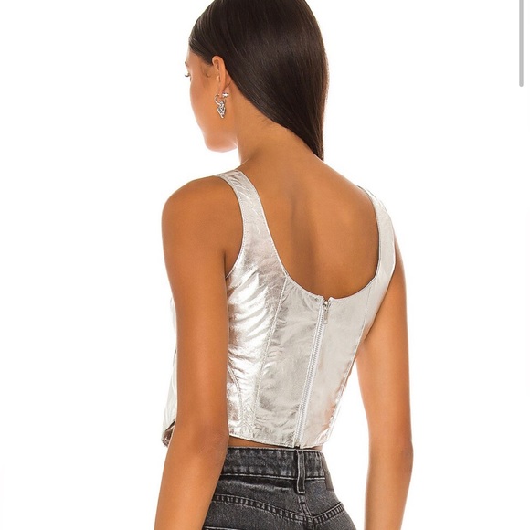 NWT UNDERSTATED LEATHER Mustang Bustier in silver - Picture 3 of 4